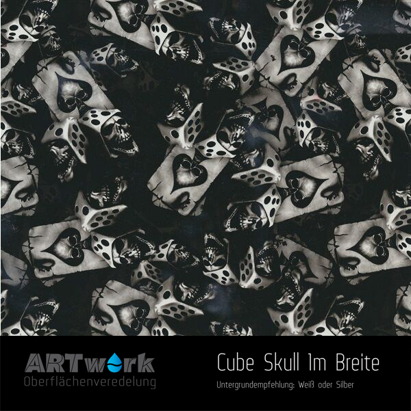 WTD Folie Cube Skulls 1m Breite
