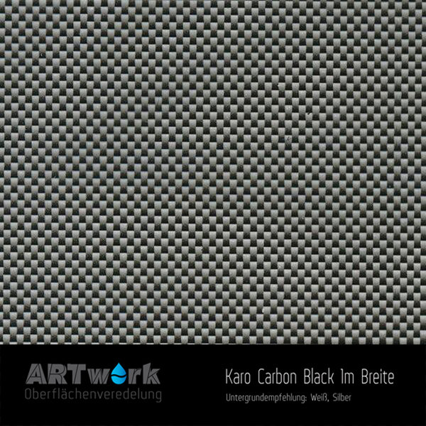 WTD Folie Karo Carbon Black 1m Breite