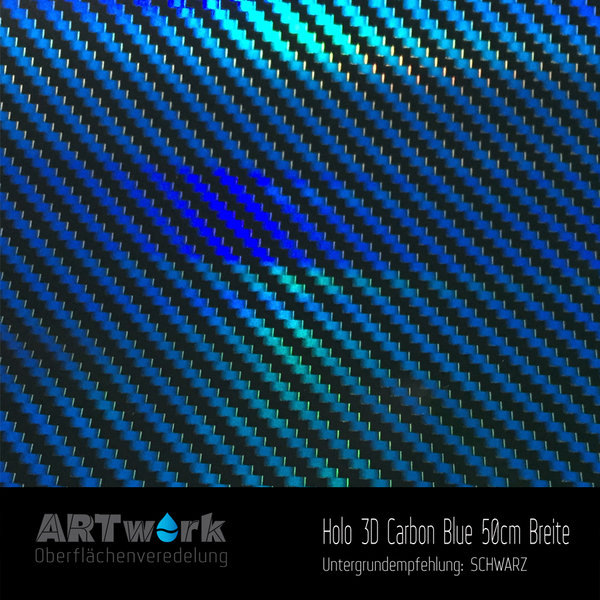 WTD Folie Holo 3D Carbon Blue 50cm Breite